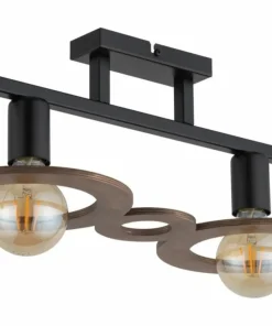 Cheap Sklep Kaja Dwupunktowa lampa sufitowa z dodatkiem drewna SIG 32487 z serii COFFEE