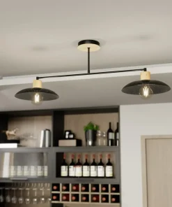 Sale Sklep Kaja Dwupunktowa, metalowa lampa sufitowa 1318/2 KOBE | Kaja Oświetlenie czarny