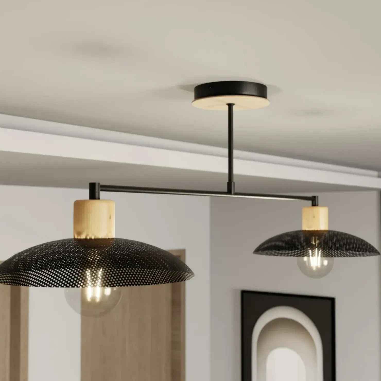 Sale Sklep Kaja Dwupunktowa, metalowa lampa sufitowa 1318/2 KOBE | Kaja Oświetlenie czarny