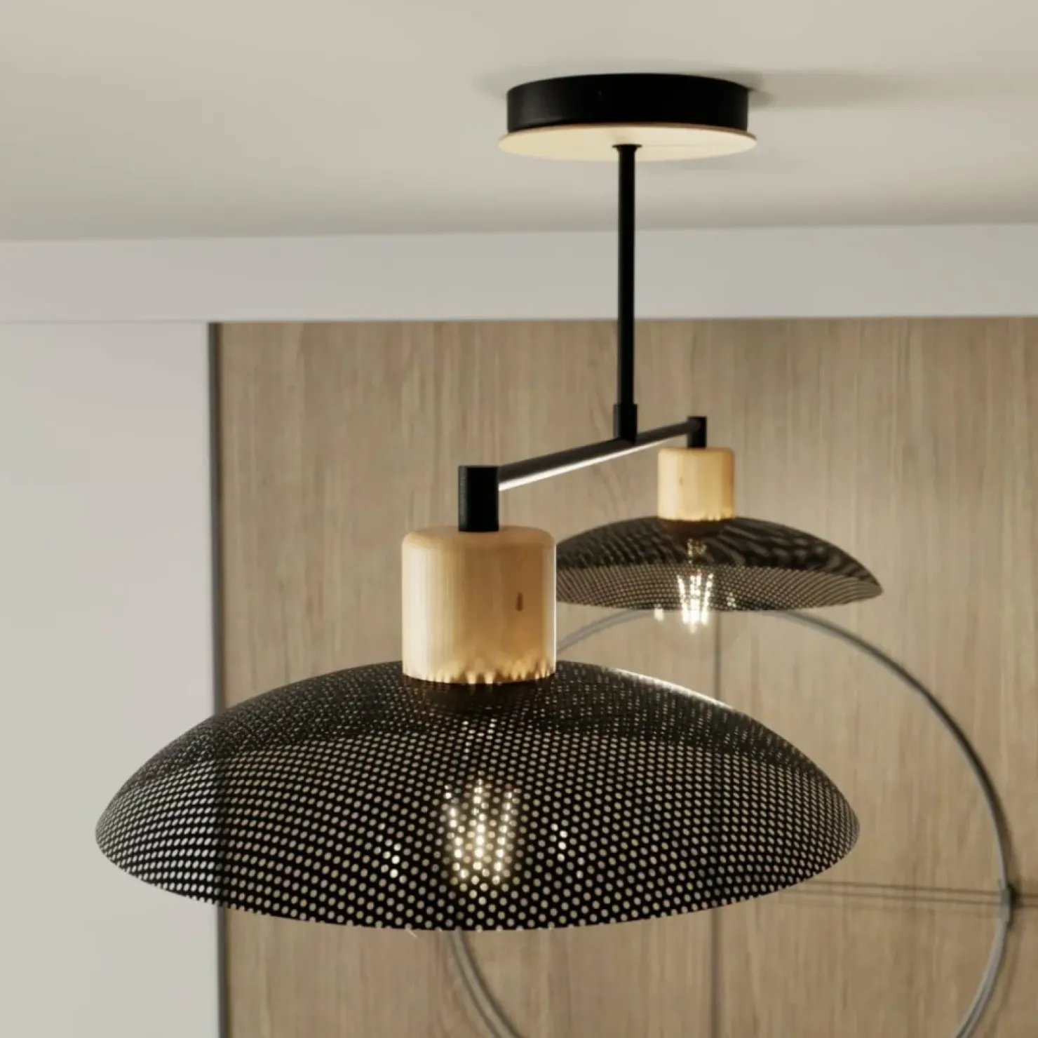 Sale Sklep Kaja Dwupunktowa, metalowa lampa sufitowa 1318/2 KOBE | Kaja Oświetlenie czarny