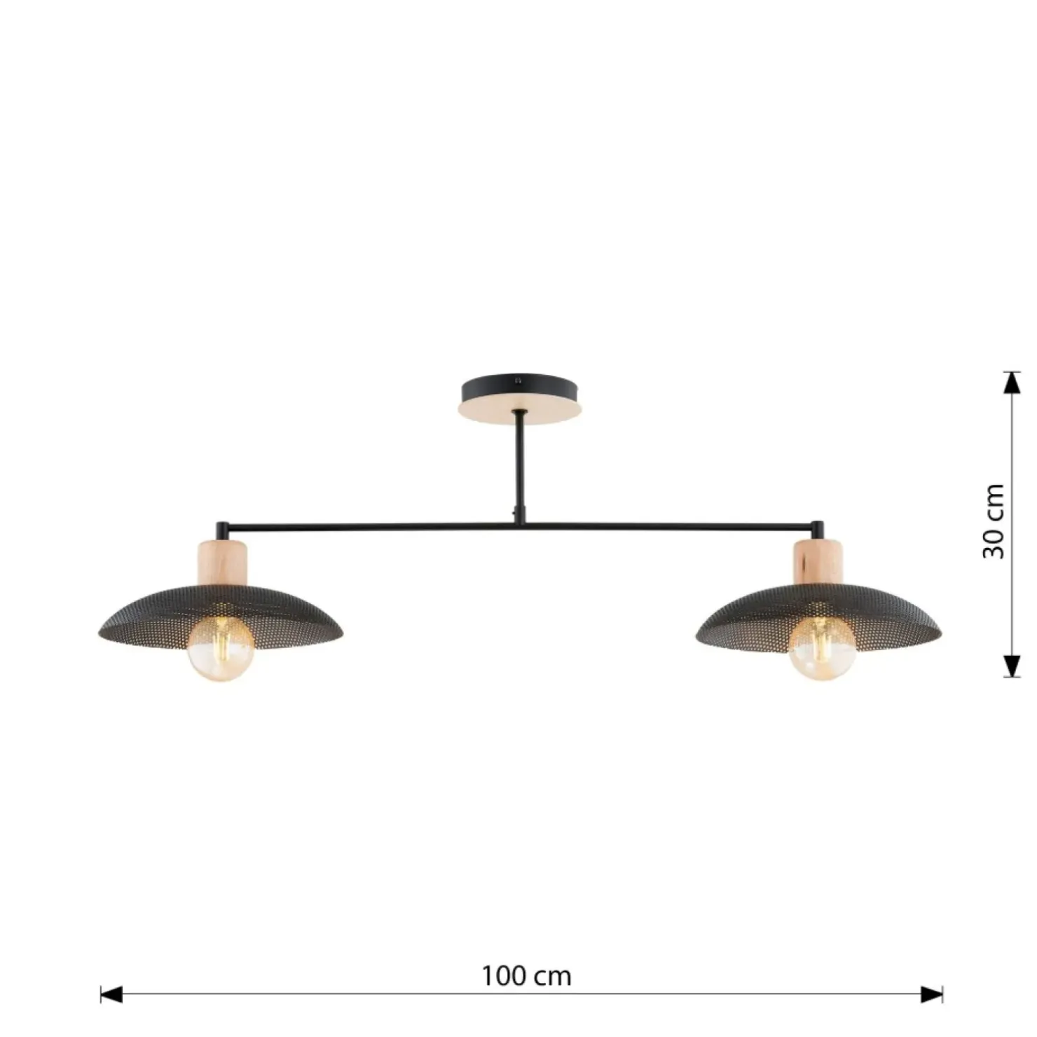 Sale Sklep Kaja Dwupunktowa, metalowa lampa sufitowa 1318/2 KOBE | Kaja Oświetlenie czarny