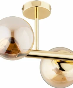 Best Sale Sklep Kaja Dwupunktowa, złota lampa sufitowa z kloszami AL 62323 ERAL | Kaja