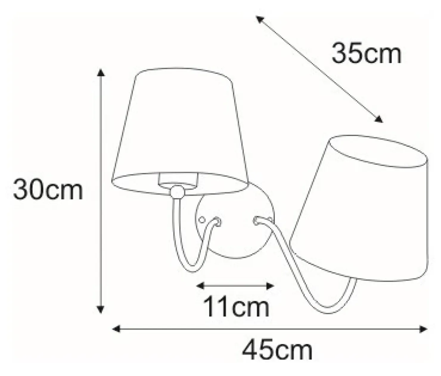 Dwuramienna, biała lampa z abażurami K-4024 SIENA WHITE | Kaja*Sklep Kaja Sale