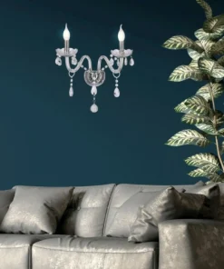 Dwuramienna, kryształowa lampa ścienna 22-30276 CRISTALLO | Kaja*Sklep Kaja Outlet