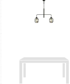 Shop Sklep Kaja Dwuramienna lampa sufitowa z ciemnymi kloszami 1163/2 LUKKA | Kaja