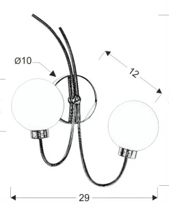 Dwuramienna, srebrna lampa ścienna 22-03317 AGAPANT | Kaja Oświetlenie*Sklep Kaja Flash Sale