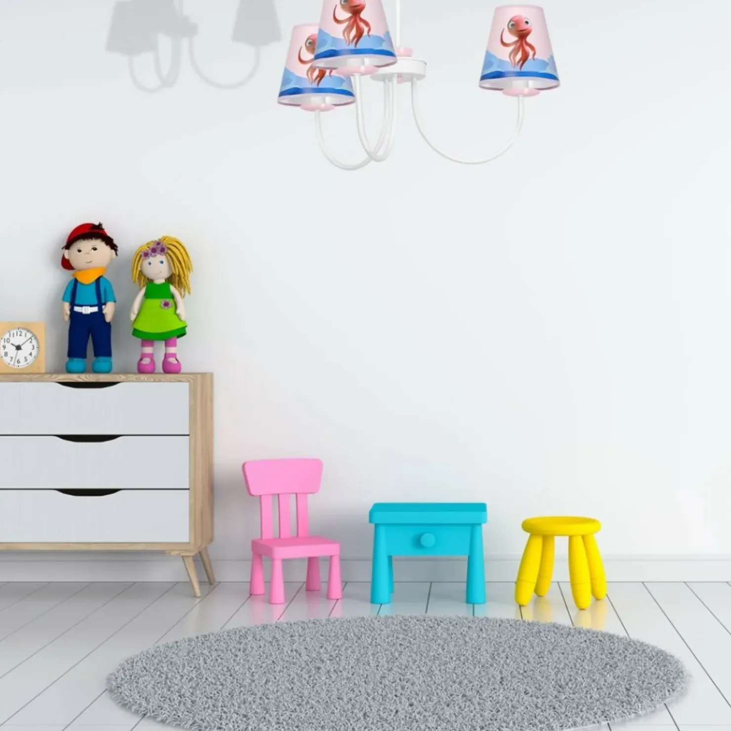 Dziecięca lampa wisząca z rysunkami MLP6810 z serii OŚMIORNICA LOLA | Kaja Oświe*Sklep Kaja Outlet