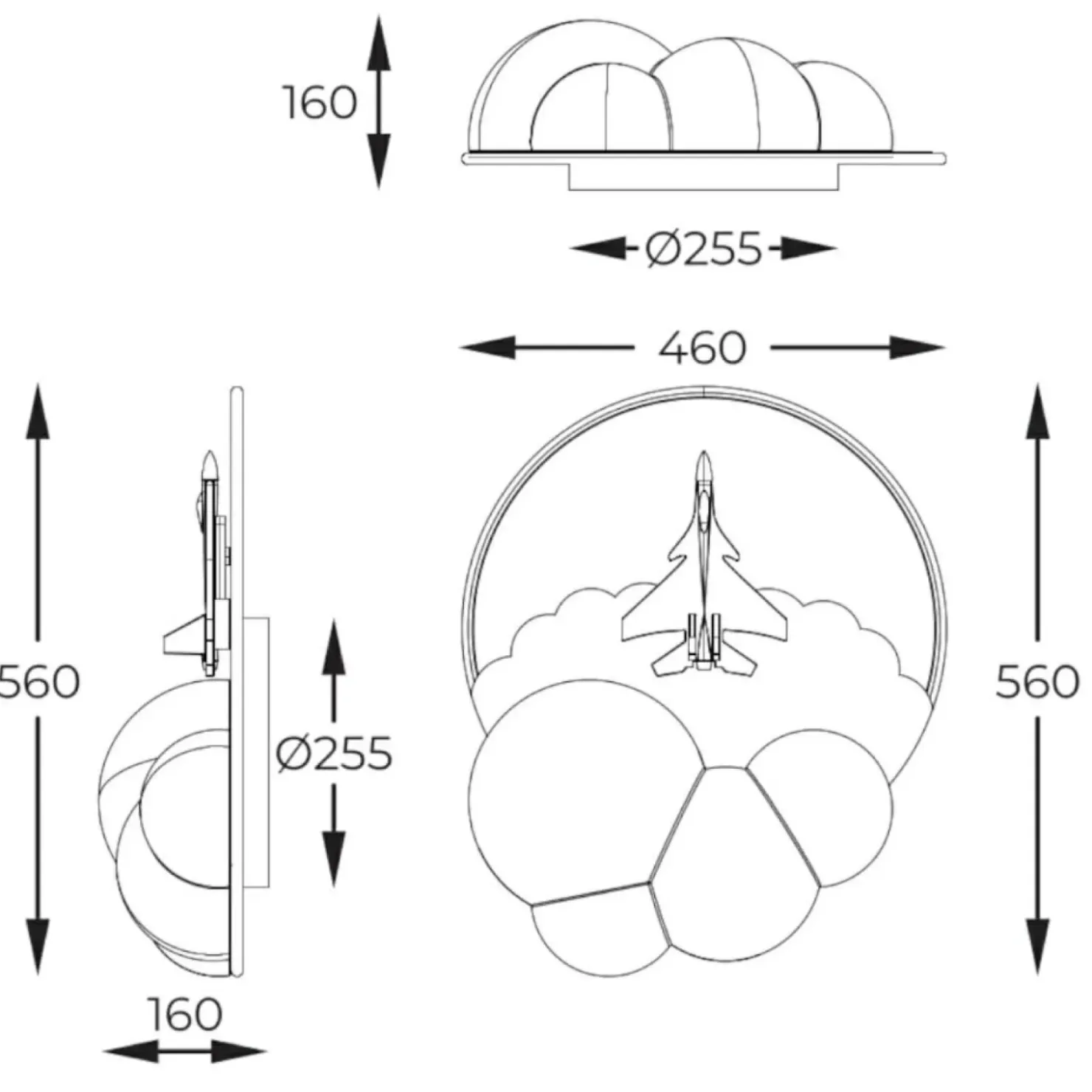 Dziecięca, ozdobna lampa sufitowa LED MX4024-1-3WT FOCUS | Kaja*Sklep Kaja Store