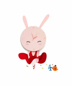 Dziewczęcy kinkiet LED z zegarem ML148 BUNNY | Kaja Oświetlenie*Sklep Kaja Cheap