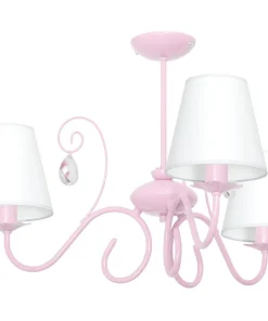 Discount Sklep Kaja Dziewczęcy, różowy żyrandol z abażurami MLP1051 SARA | Kaja