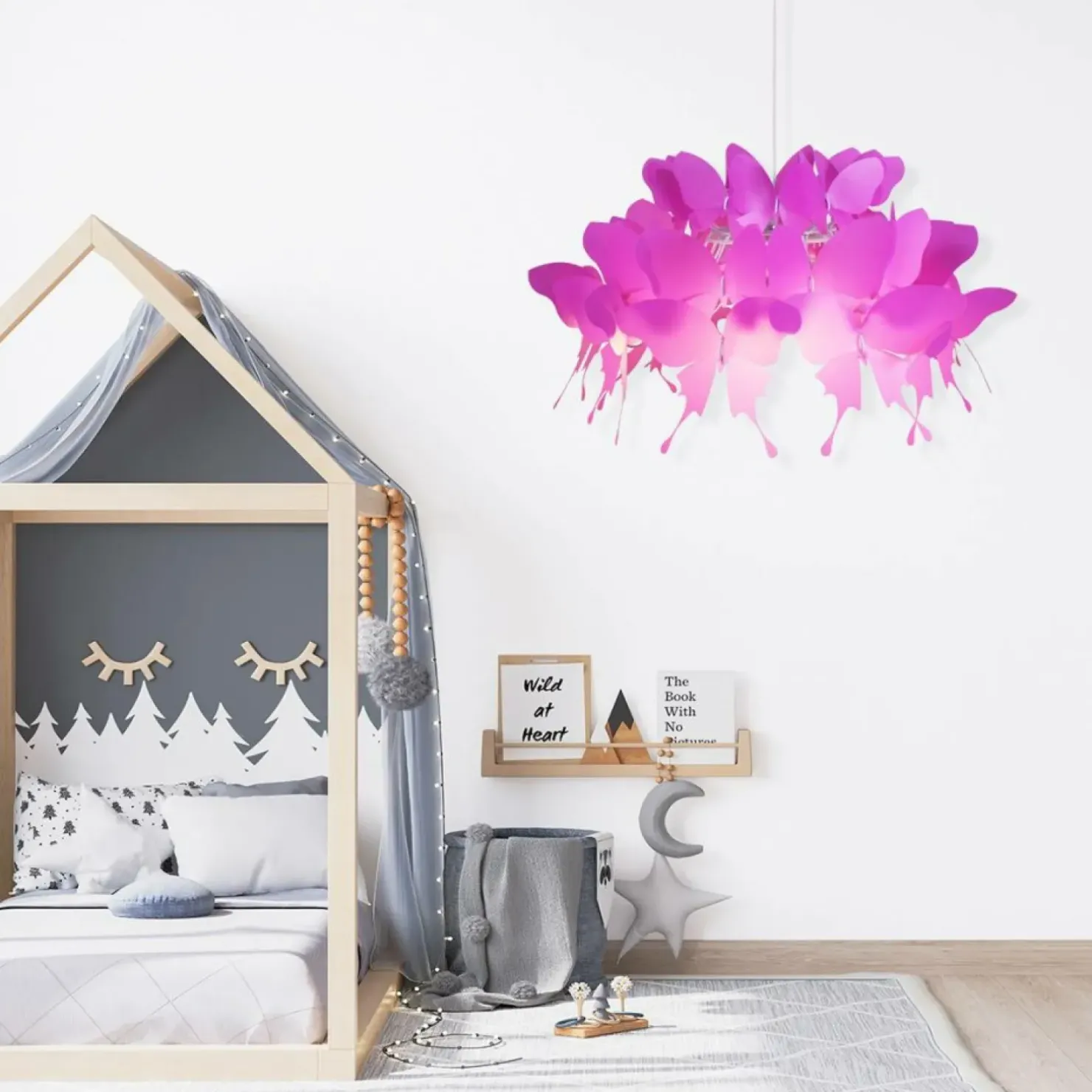 Best Sklep Kaja Dziewczęcy żyrandol motyle LP-MD088-3439A/1P FARFALLA | Kaja