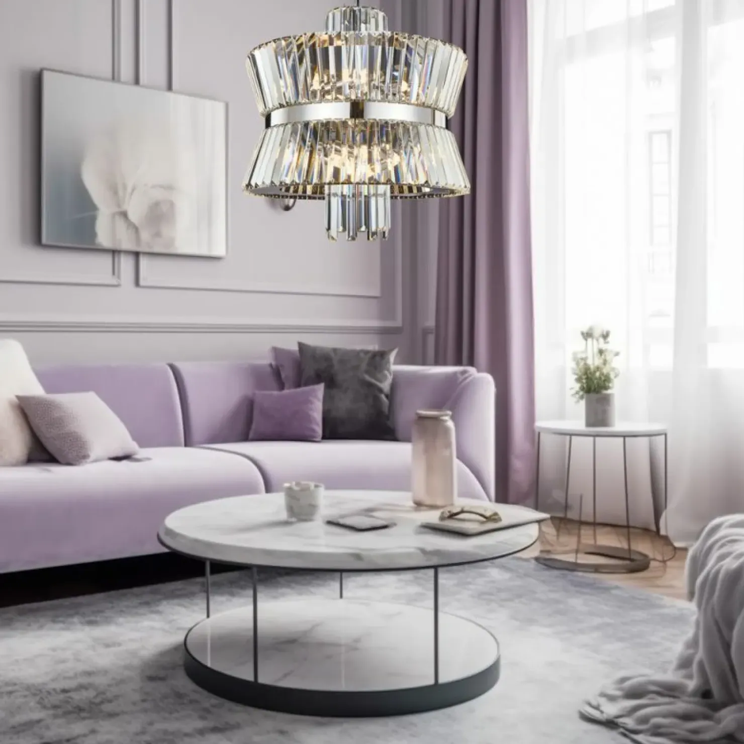 Clearance Sklep Kaja Efektowna, kryształowa lampa na łańcuchu ML0406 AURELIA | Kaja