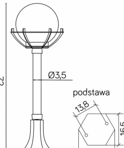Efektowna lampa ogrodowa z koszyczkiem i kloszem K 5002/3/KPO*Sklep Kaja Shop