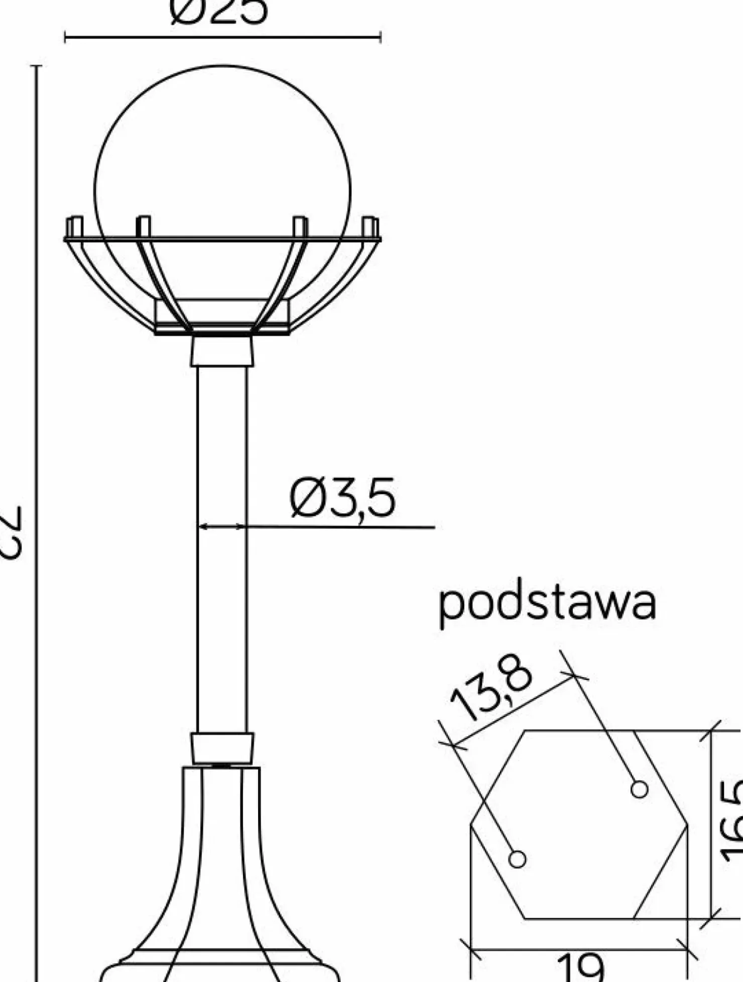 Efektowna lampa ogrodowa z koszyczkiem i kloszem K 5002/3/KPO*Sklep Kaja Shop