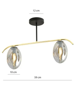 Hot Sklep Kaja Efektowna lampa sufitowa ze złotą konstrukcją 1280/2 z serii FINES