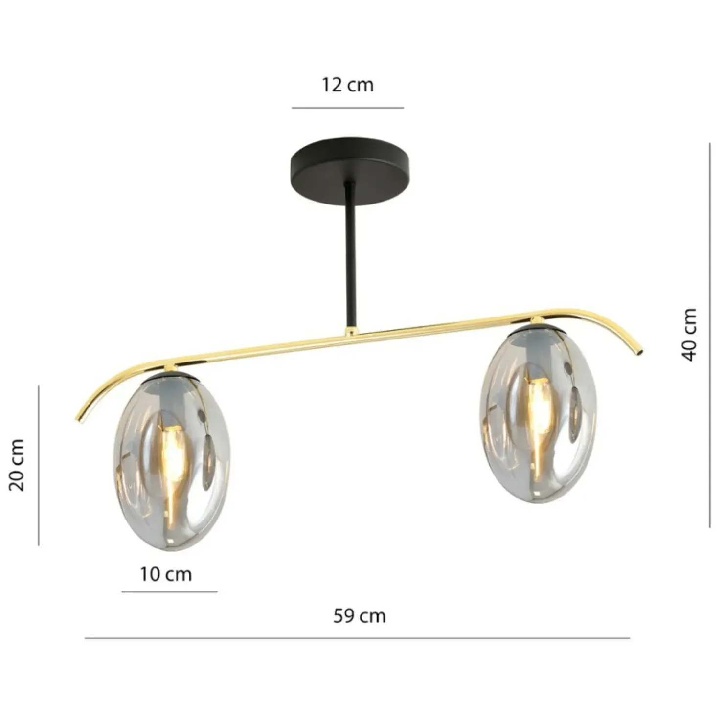 Hot Sklep Kaja Efektowna lampa sufitowa ze złotą konstrukcją 1280/2 z serii FINES