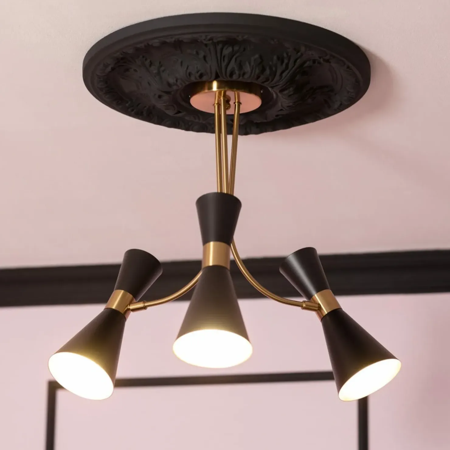 Shop Sklep Kaja Efektowna lampa sufitowa do sypialni ABR-ZZSAL3XE27 SALVATORE | Kaja czarny
