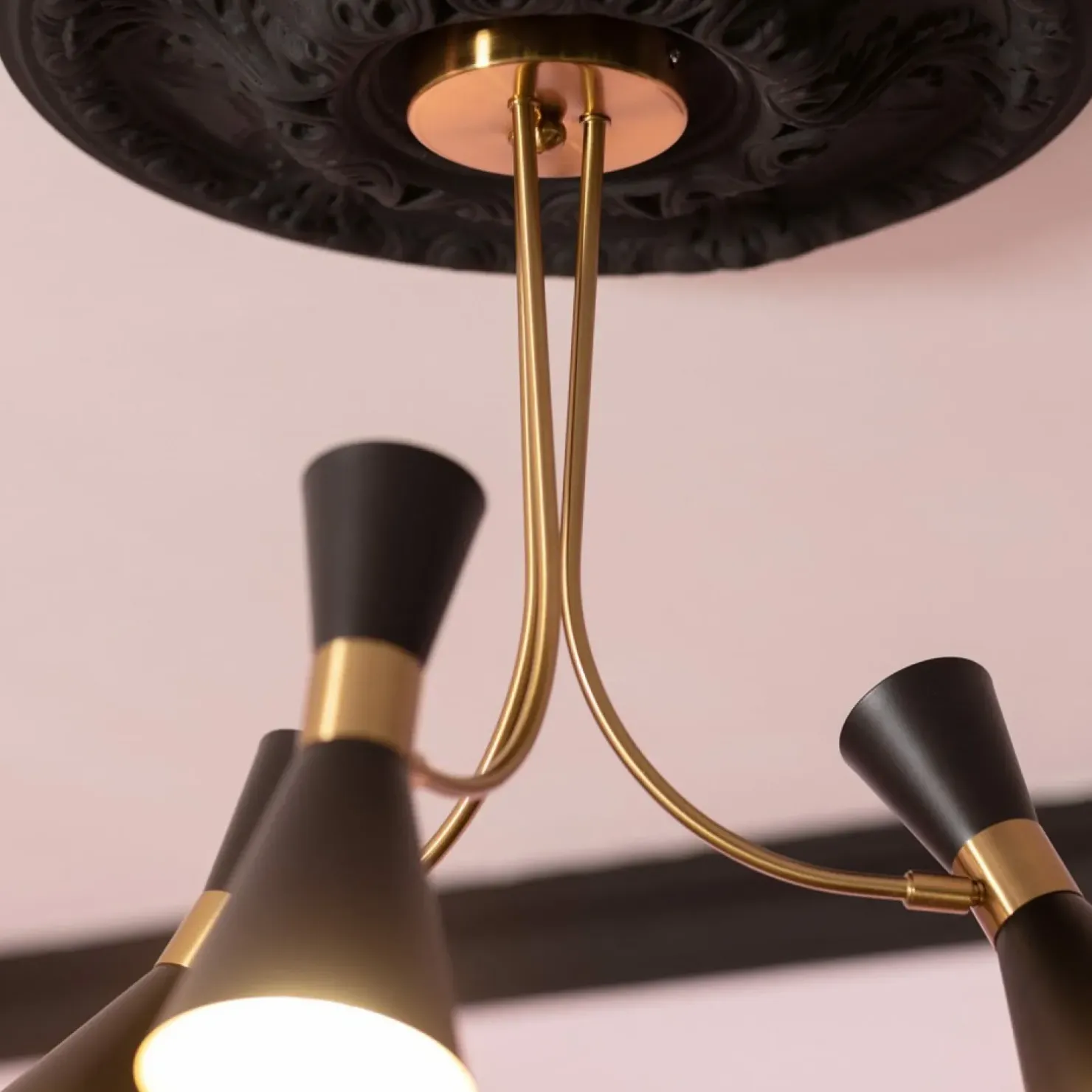 Shop Sklep Kaja Efektowna lampa sufitowa do sypialni ABR-ZZSAL3XE27 SALVATORE | Kaja czarny