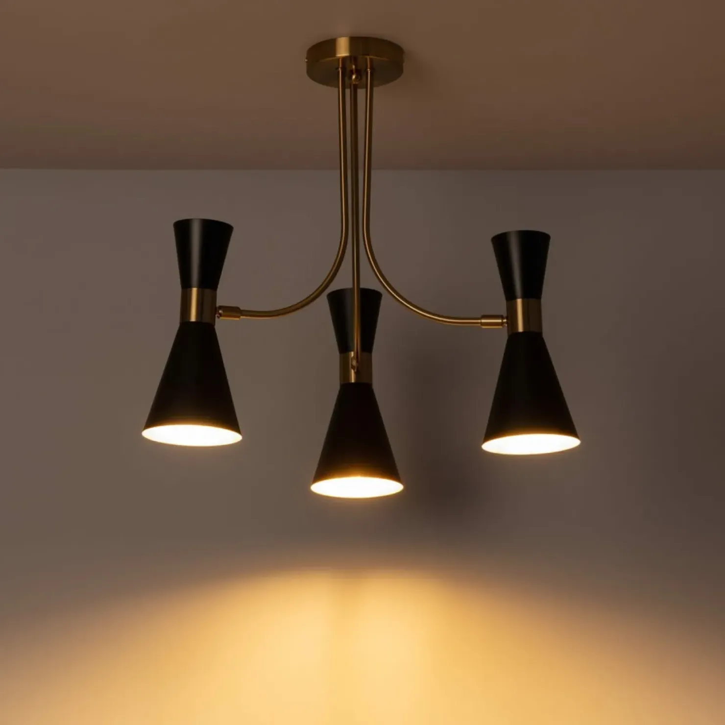 Shop Sklep Kaja Efektowna lampa sufitowa do sypialni ABR-ZZSAL3XE27 SALVATORE | Kaja czarny