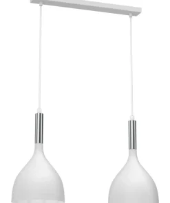 Outlet Sklep Kaja Efektowna lampa wisząca, biało-srebrna LX 3957 z serii NOAK | Kaja