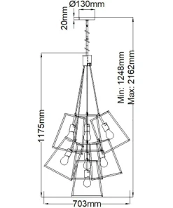 Shop Sklep Kaja Efektowna lampa wisząca do jadalni HK-FULTON-7P z serii FULTON