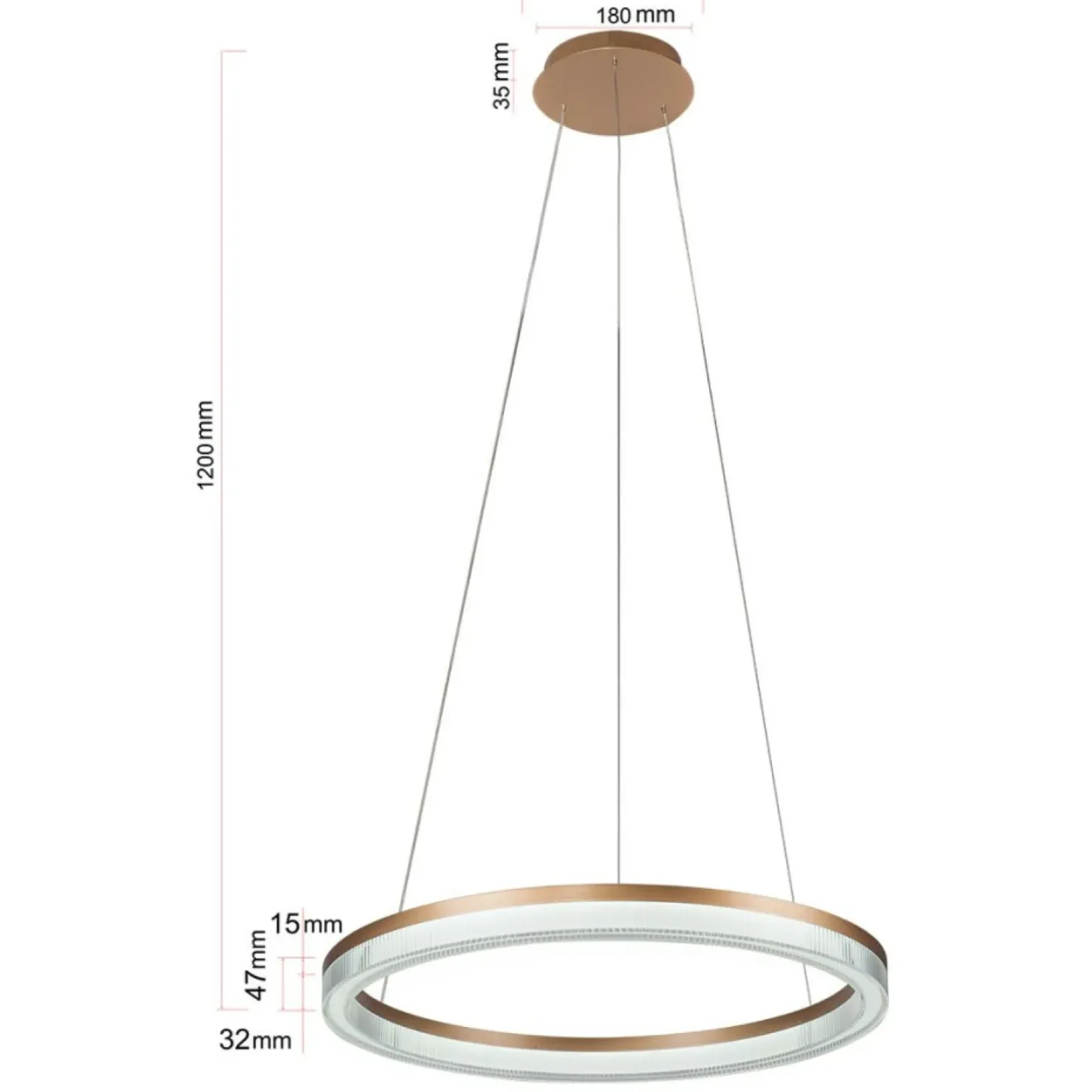 Outlet Sklep Kaja Efektowna lampa wisząca LP-033/1P L GD CRISTAL TRIANGLE MIDWAY | Kaja