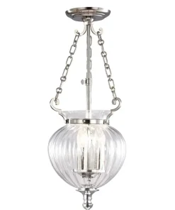 Efektowna lampa wisząca, srebrna FP-P-S-POL-NCKL z serii FINSBURY PARK*Sklep Kaja Cheap
