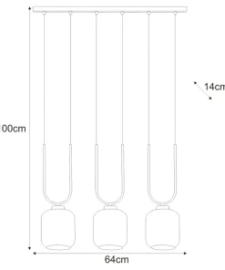 Best Sklep Kaja Efektowna lampa wisząca, trzy niezwykłe klosze K-5581 z serii CONI