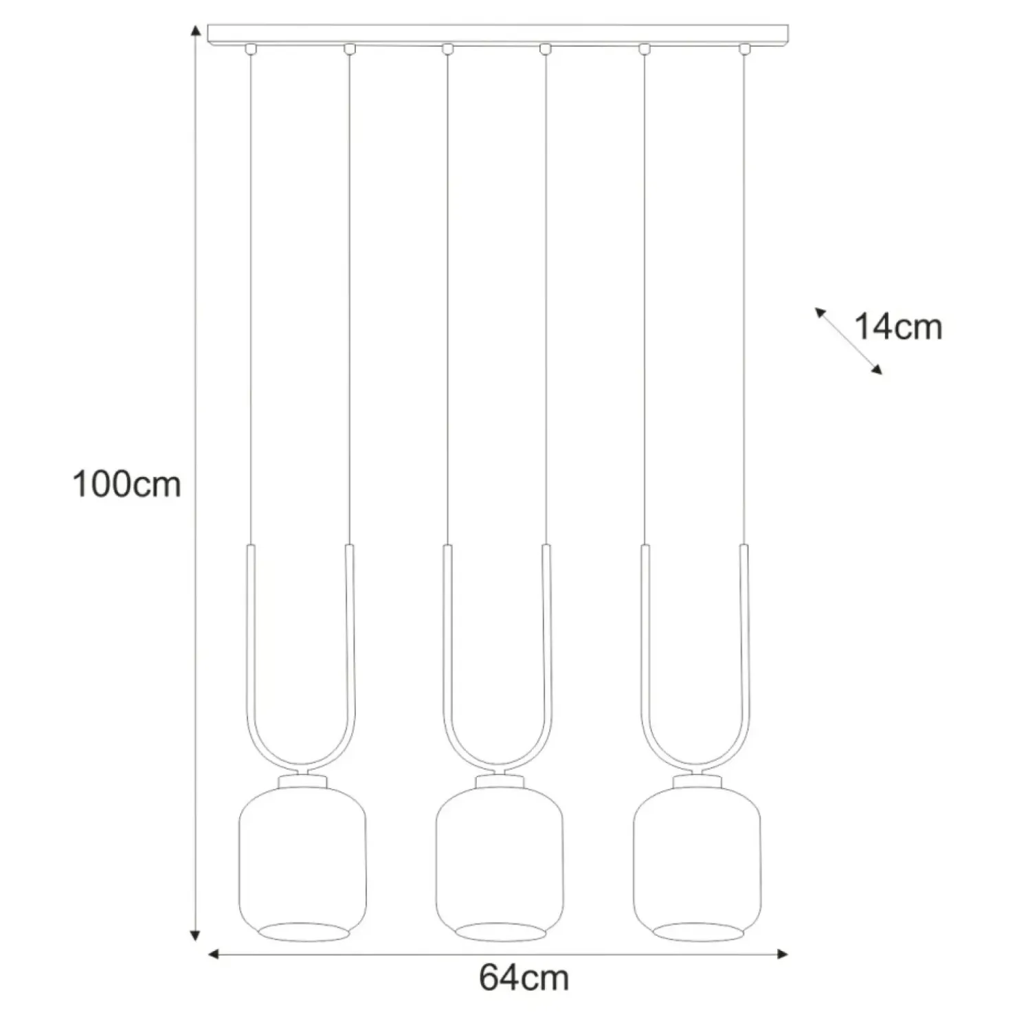 Best Sklep Kaja Efektowna lampa wisząca, trzy niezwykłe klosze K-5581 z serii CONI
