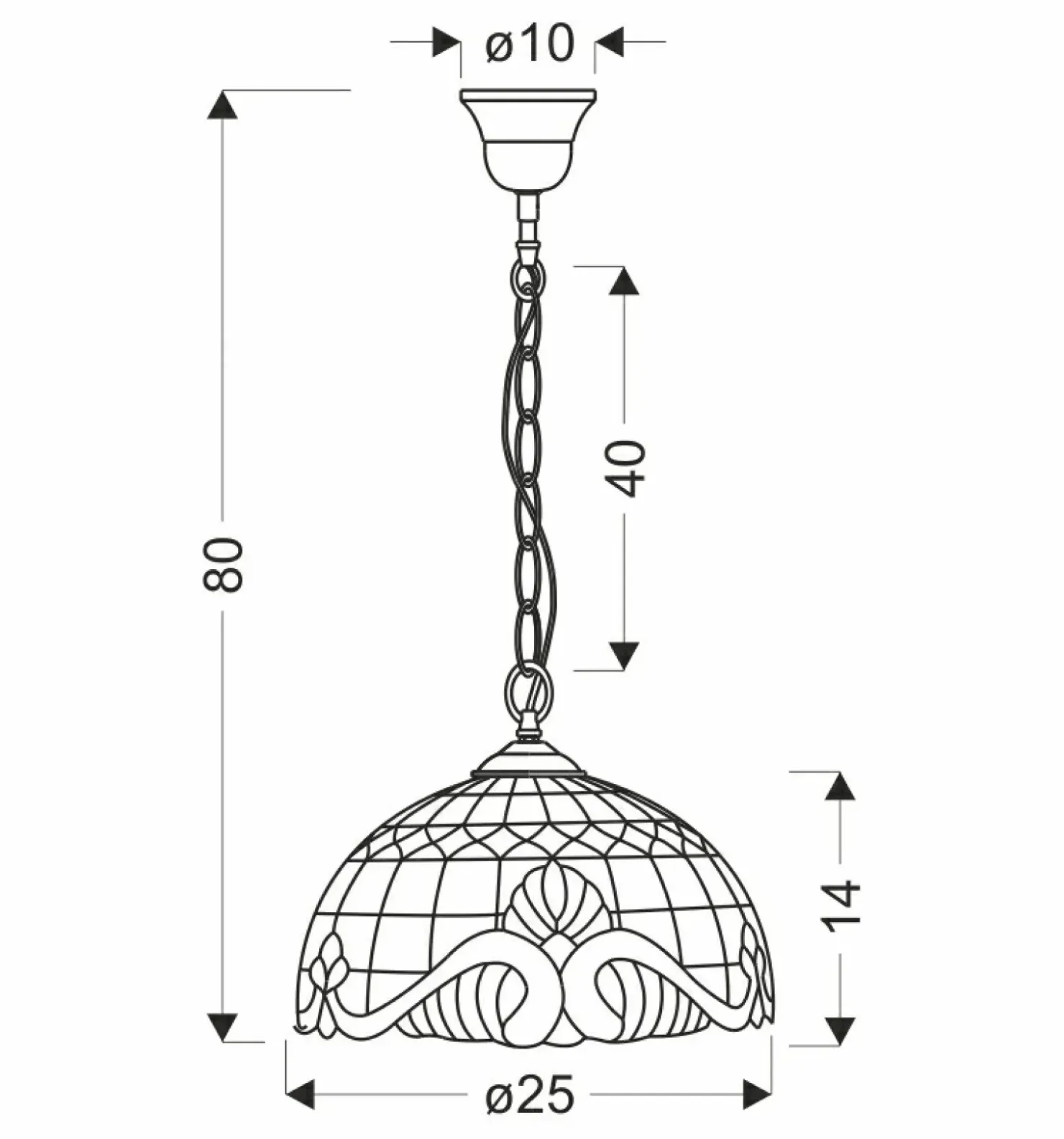 Efektowna lampa wisząca z witrażowym kloszem 31-20697 MARSALA | Kaja*Sklep Kaja Store