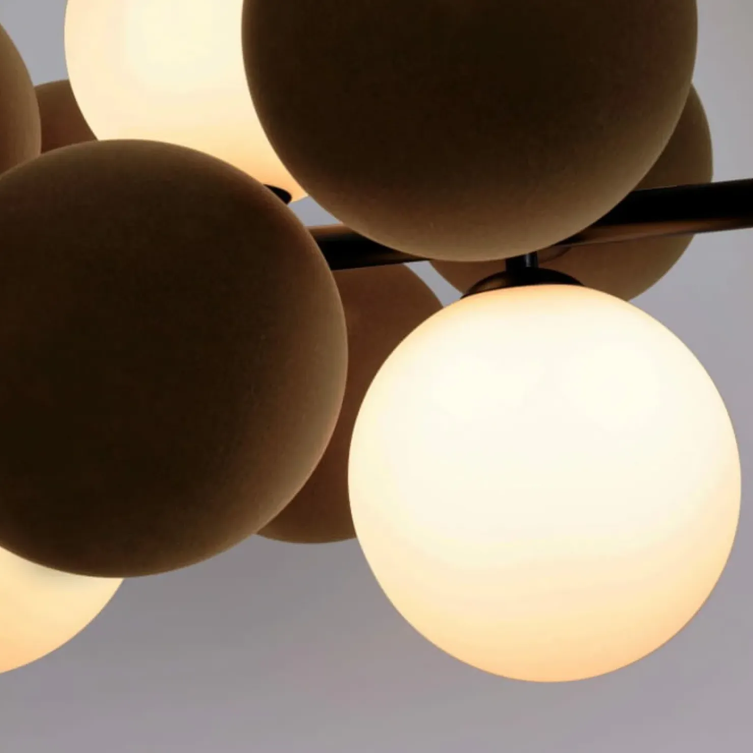 Online Sklep Kaja Efektowna lampa wisząca z brązowymi kulami ABR-GRAPPA-H-B VINO | Kaja