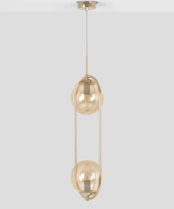 Efektowna lampa wisząca z bursztynowymi kloszami K-5397 z serii SVEN*Sklep Kaja Outlet