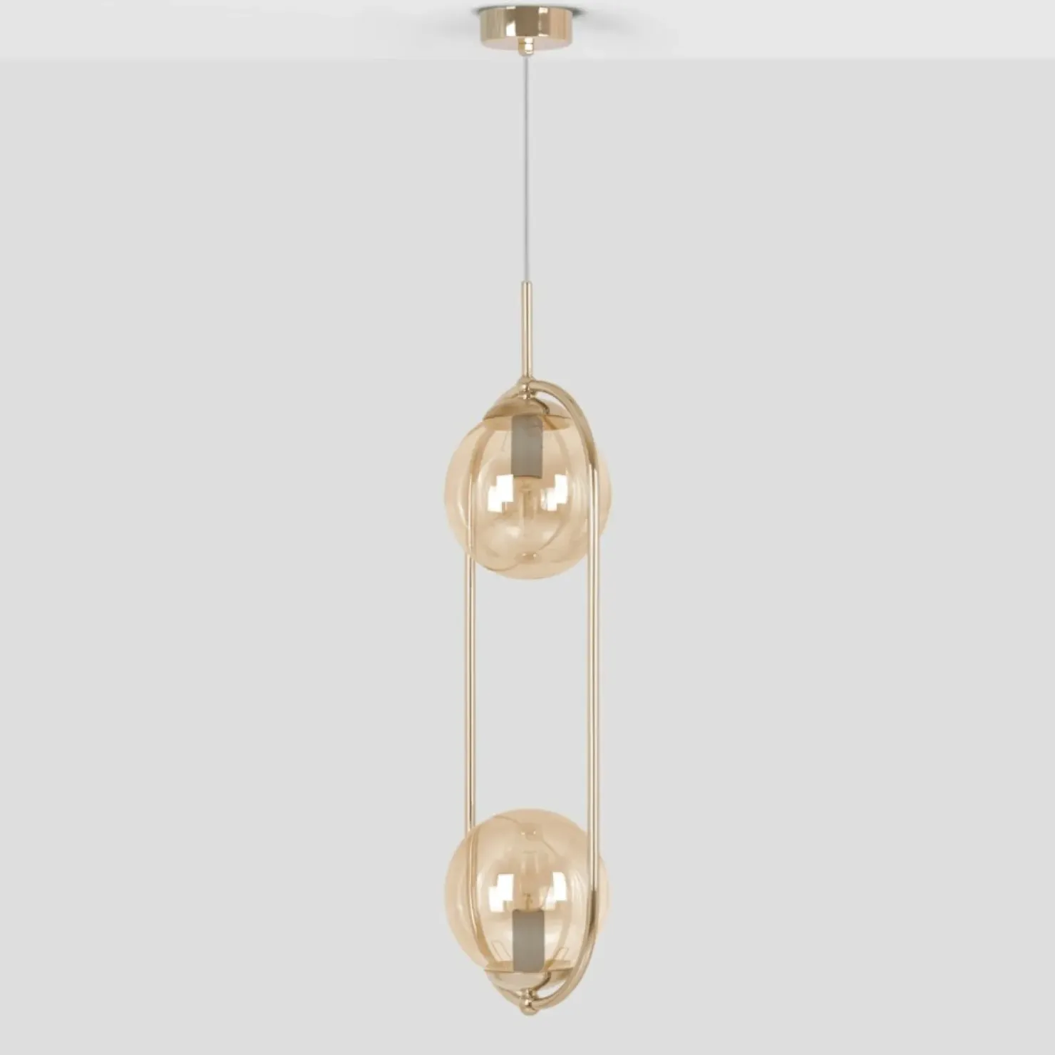 Efektowna lampa wisząca z bursztynowymi kloszami K-5397 z serii SVEN*Sklep Kaja Outlet