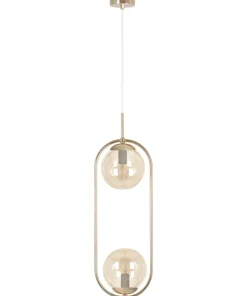 Efektowna lampa wisząca z bursztynowymi kloszami K-5397 z serii SVEN*Sklep Kaja Outlet