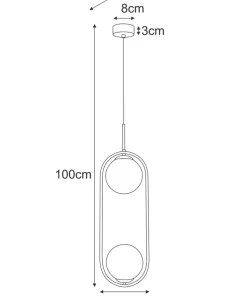 Efektowna lampa wisząca z bursztynowymi kloszami K-5397 z serii SVEN*Sklep Kaja Outlet
