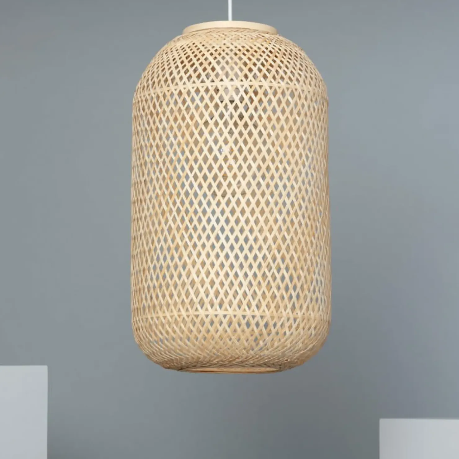 Online Sklep Kaja Efektowna lampa z plecionym abażurem ABR-LW24-BH-E27 BOHO | Kaja brązowy
