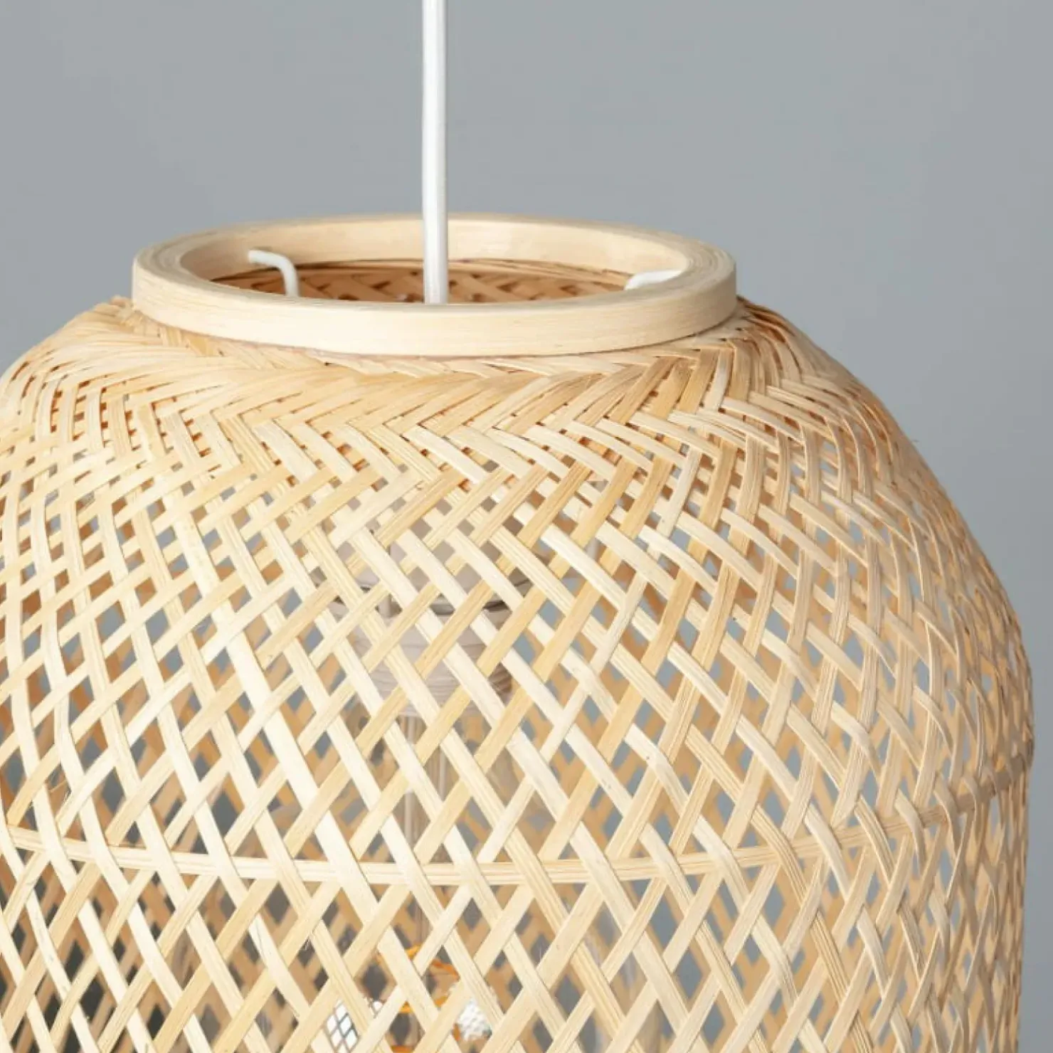 Online Sklep Kaja Efektowna lampa z plecionym abażurem ABR-LW24-BH-E27 BOHO | Kaja brązowy