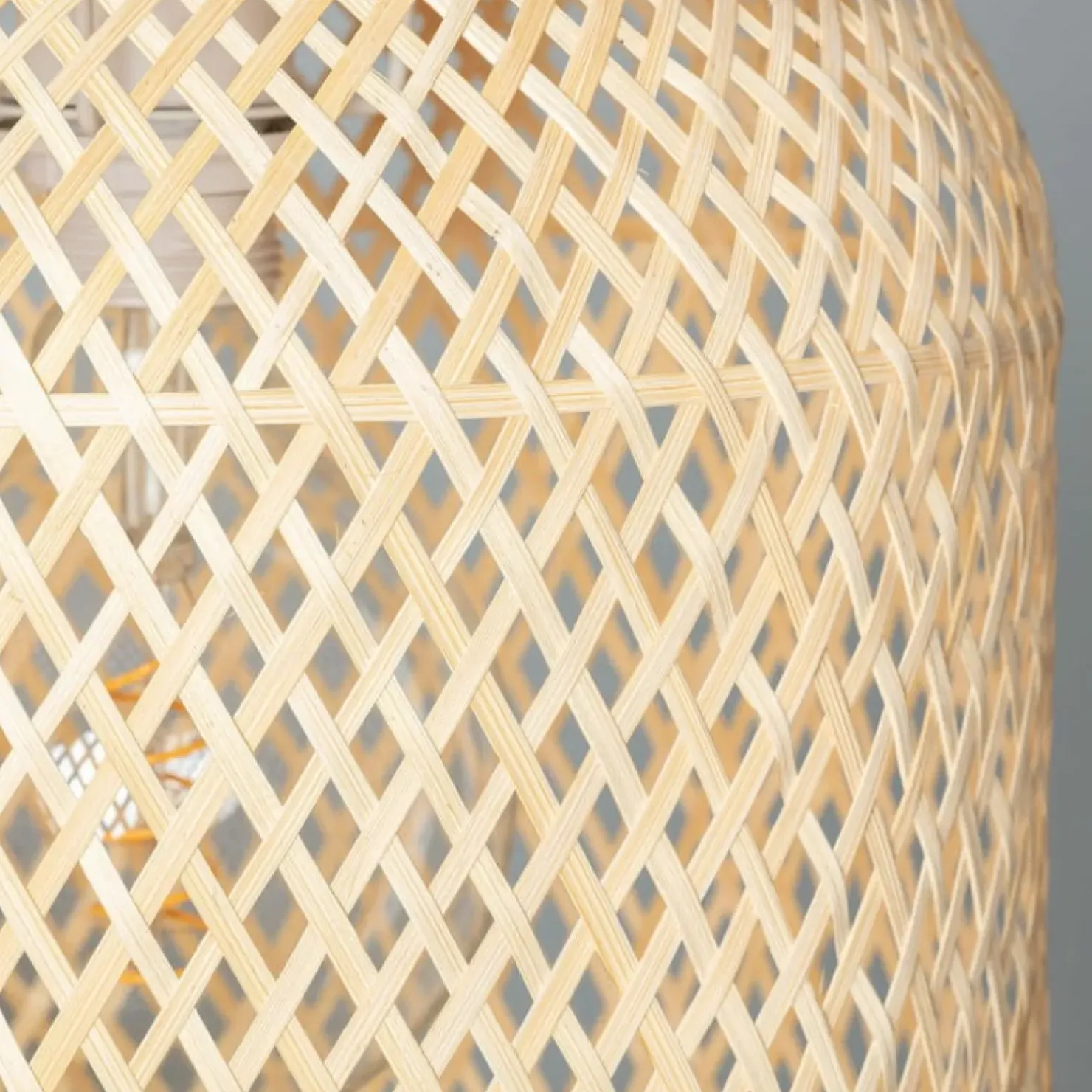 Online Sklep Kaja Efektowna lampa z plecionym abażurem ABR-LW24-BH-E27 BOHO | Kaja brązowy