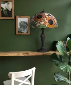 Efektowna lampka stołowa ze słonecznikami K-G16814 z serii SUNFLOWER*Sklep Kaja Cheap