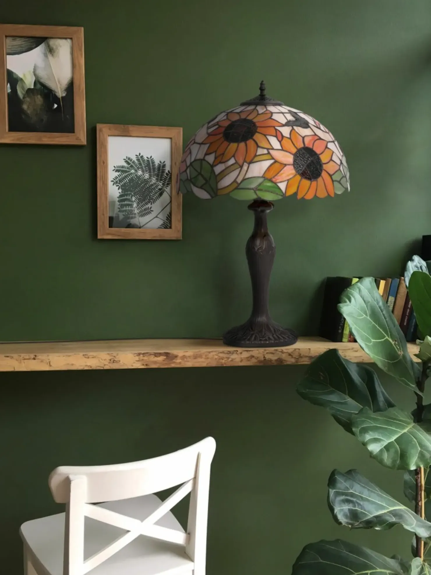 Efektowna lampka stołowa ze słonecznikami K-G16814 z serii SUNFLOWER*Sklep Kaja Cheap