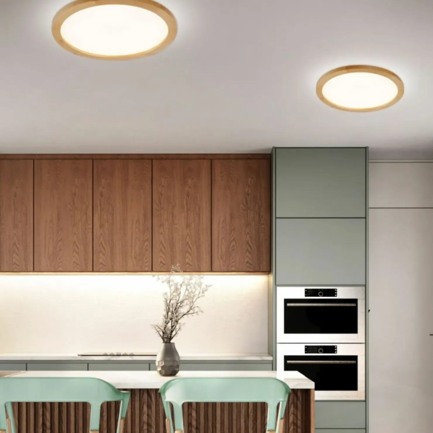 Efektowna, ledowa lampa sufitowa TK 18008 AQUA WOOD BUK | Kaja*Sklep Kaja Fashion
