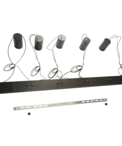 Clearance Sklep Kaja Efektowna, liniowa lampa wisząca z tubami LP-432/5P BK TOLEDO | Kaja