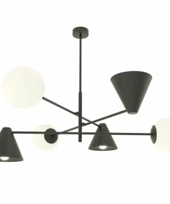 Shop Sklep Kaja Efektowna, nietuzinkowa lampa wisząca 1347/6 HERMES 6 BLACK | Kaja
