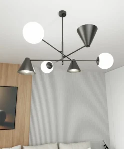 Shop Sklep Kaja Efektowna, nietuzinkowa lampa wisząca 1347/6 HERMES 6 BLACK | Kaja