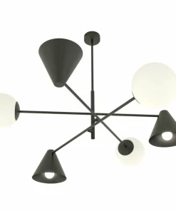 Shop Sklep Kaja Efektowna, nietuzinkowa lampa wisząca 1347/6 HERMES 6 BLACK | Kaja