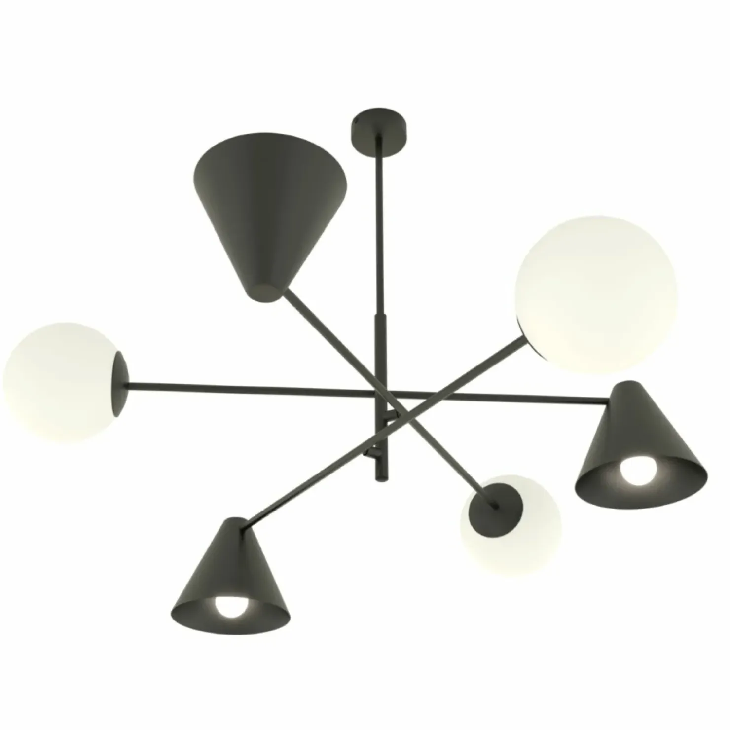 Shop Sklep Kaja Efektowna, nietuzinkowa lampa wisząca 1347/6 HERMES 6 BLACK | Kaja