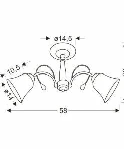 Efektowna, złota lampa sufitowa z kloszami 32-22417 ORA | Kaja*Sklep Kaja Best Sale