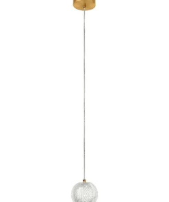 Best Sale Sklep Kaja Efektowna, złota lampa wisząca LED LP-2202/1P GD DIAMOND | Kaja
