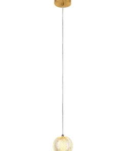 Best Sale Sklep Kaja Efektowna, złota lampa wisząca LED LP-2202/1P GD DIAMOND | Kaja