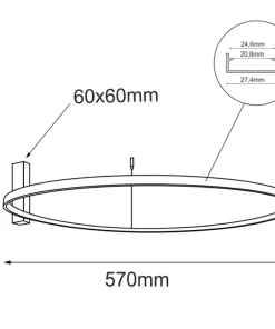 Efektowny plafon LED ⌀57cm 3000K ANT 1330 z serii AGA*Sklep Kaja Outlet
